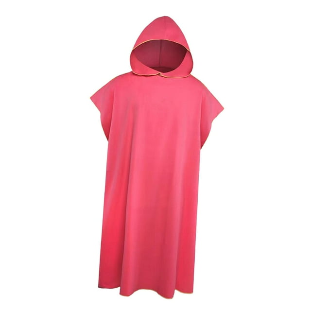 Decodeary Microfiber Absorbent Changing Towel Robe Surfing Beach Bathrobe Surf Poncho For Swimming Quick Dry Adult Gift Red 109x88cm
