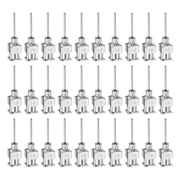 Uxcell 30pcs 19G Stainless Steel Dispensing Needles, 1/2" Glue Needle Tube Blunt Tip