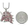 thumbnail image 2 of SheridanStar Granddaughter Unicorn Pendant Necklace Gift for Teens, Tweens Jewelry for Christmas, Birthday Present Stocking Stuffers from Grandparents, Grandma, Grandpa (Pink), 2 of 5