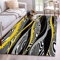 thumbnail image 3 of Area Rug for Living Room, Yellow Black Stripes Non-Slip Indoor Large Carpet for Bedroom/Dining Room, Modern Grey Ombre Abstract Striped Washable Low-Profile Rectangle Floor Mat Runner Rugs - 3 x 5 Ft, 3 of 7