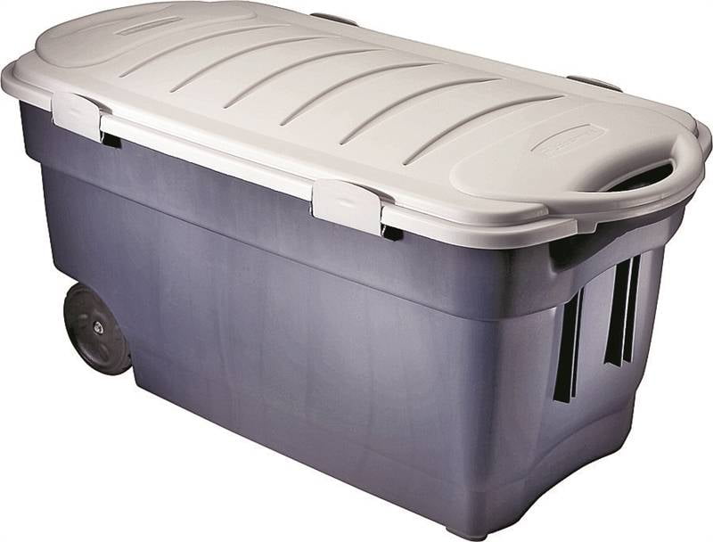 Rubbermaid Roughneck Wheeled Storage Box Olschoole Com Delightful Rubbermaid Unxrmrt450000 Roughneck Wheeled Storage Box 45gal