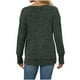 thumbnail image 4 of Suéter de cuello en V para mujer, suéter informal de invierno de color liso, cuello alto, manga larga, tejido suelto, suéter para mujer, 4 of 7