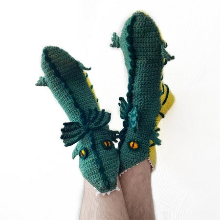 

Funny Socks Animal Knit Men Women Crocodile Socks Novelty Whimsical Alligator Chameleon 3D Cuff Warm Floor Sock