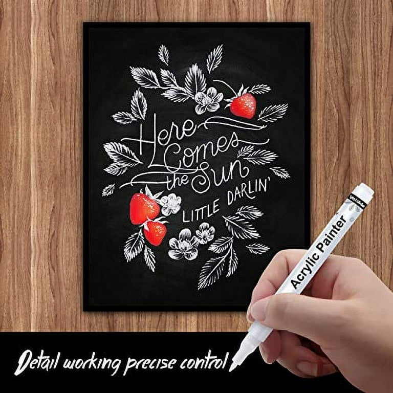 Black White Acrylic Paint Markers Pen Set Art Marker Permanent Complexion  Stone Glass Drawing Comics Fabric Wood DIY Crafts Mark - AliExpress