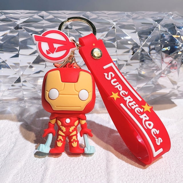 Vengadores dibujos animados capitán Spider Man llavero de silicona Ironman Hulk Deadpool muñeca llavero bolsa accesorios llavero de coche xuanjing unisex