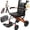 Orange, variant on VOCIC 20lb Lightweight Transport Wheelchair, Folding Travel Chair, Seniors,242lbs,Orange