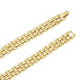 thumbnail image 2 of 9mm Chunky 14k Yellow Gold Plated Flat Panther Link Chain Necklace, 24 inches + Gift Box, 2 of 7