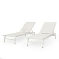 thumbnail image 2 of Olurrisa White Outdoor Chaise Lounge Set of 2, Aluminum Frame with Breathable Mesh Seat for Patio Poolside, 2 of 8