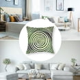 thumbnail image 5 of BANET Throw Pillow Cover Set of 2, Round Shaped Inner Geometric Eco Wavelength Illustration, Decorative Square Covers for Couch Bed &amp; Sofa,Hunter Green White 22x22in, 5 of 7
