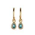 thumbnail image 3 of Aretes de Oro 14k para Mujer tipo Arracadas con Zirconia Cúbica LuckyLy, Modelo Dory Verde turquesa UNITALLA, 3 of 6