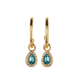 thumbnail image 3 of Aretes de Oro 14k para Mujer tipo Arracadas con Zirconia Cúbica LuckyLy, Modelo Dory Verde turquesa UNITALLA, 3 of 6