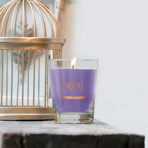 ROOT Candles Honeycomb Veriglass Scented Beeswax Blend Candle, English Lavender