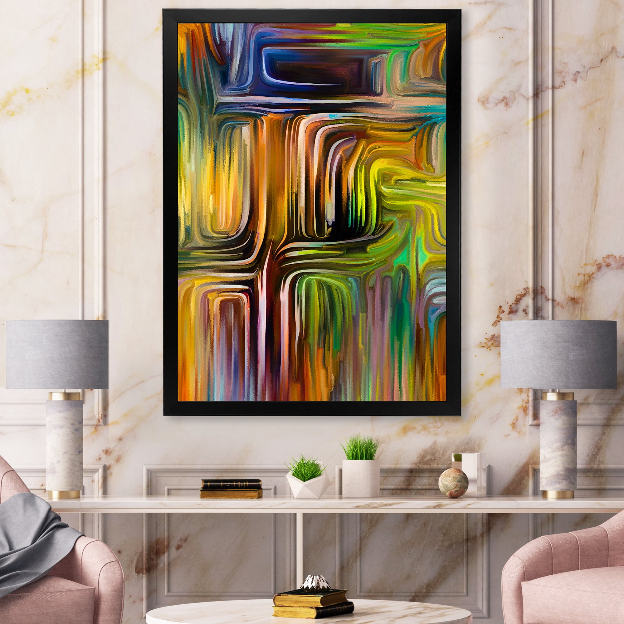 Designart 'Colour Spiral Fusion I' Modern Framed Art Print