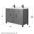 thumbnail image 5 of Wyndham Collection Beckett 48" Wood Double Bathroom Vanity in Gray/Black, 5 of 6