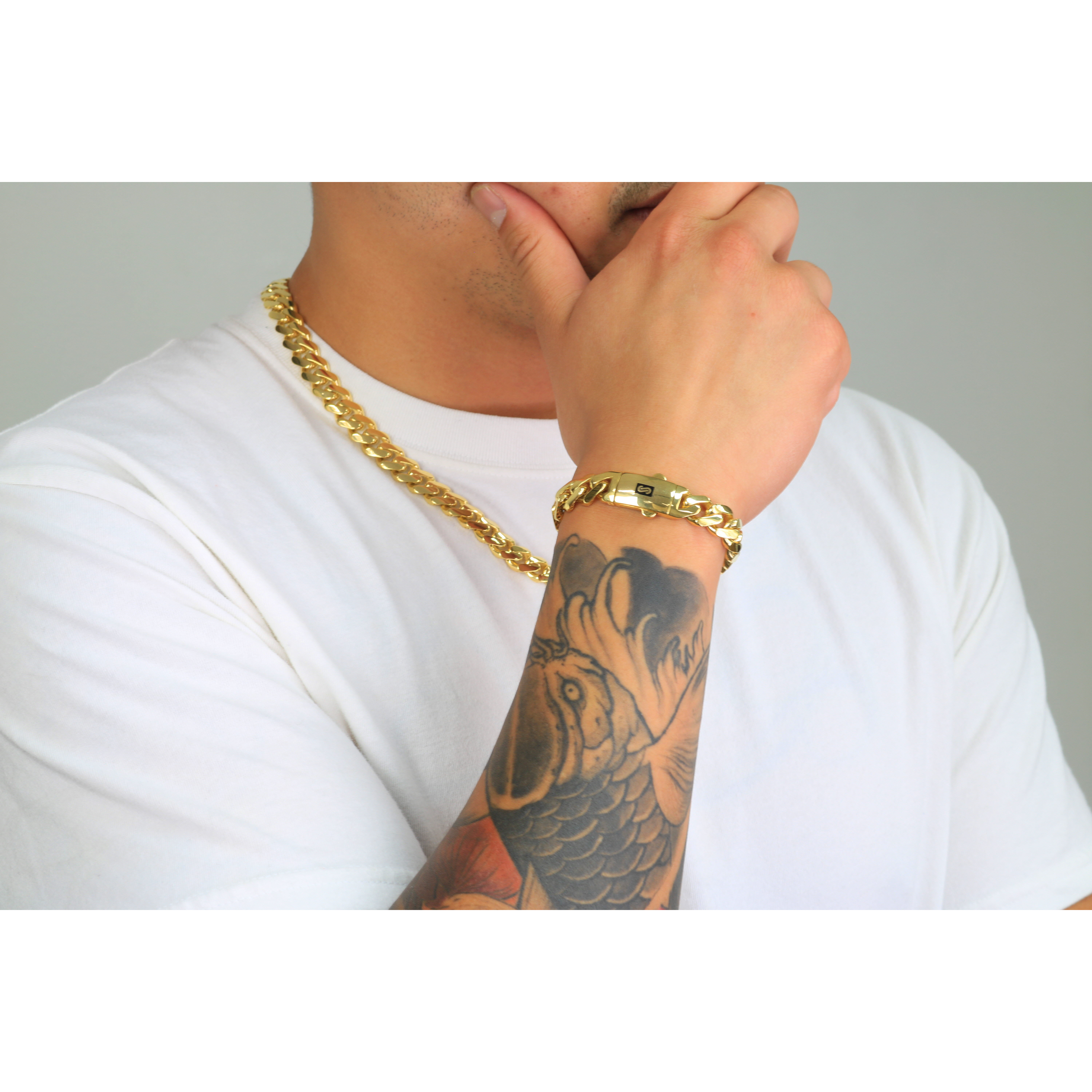20mm Solid Miami Cuban Gold Bracelet | Uverly - UVERLY
