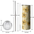 thumbnail image 6 of Flower Tumbler 20 oz Travel Coffee Mug Floral Print Skinny Tumblers with Lid and Straw Stainless Steel Insulated Coffee Cups Gift for Flower Lover, 6 of 6