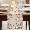 thumbnail image 3 of Table Runners 72 Inches Long Dress Scarves, Valentine's Day Farmhouse Kitchen Table Runner, Coffee Tablerunners, Watercolor Love Flowers Leaves Plants Beige 16x72 Inch, 3 of 9