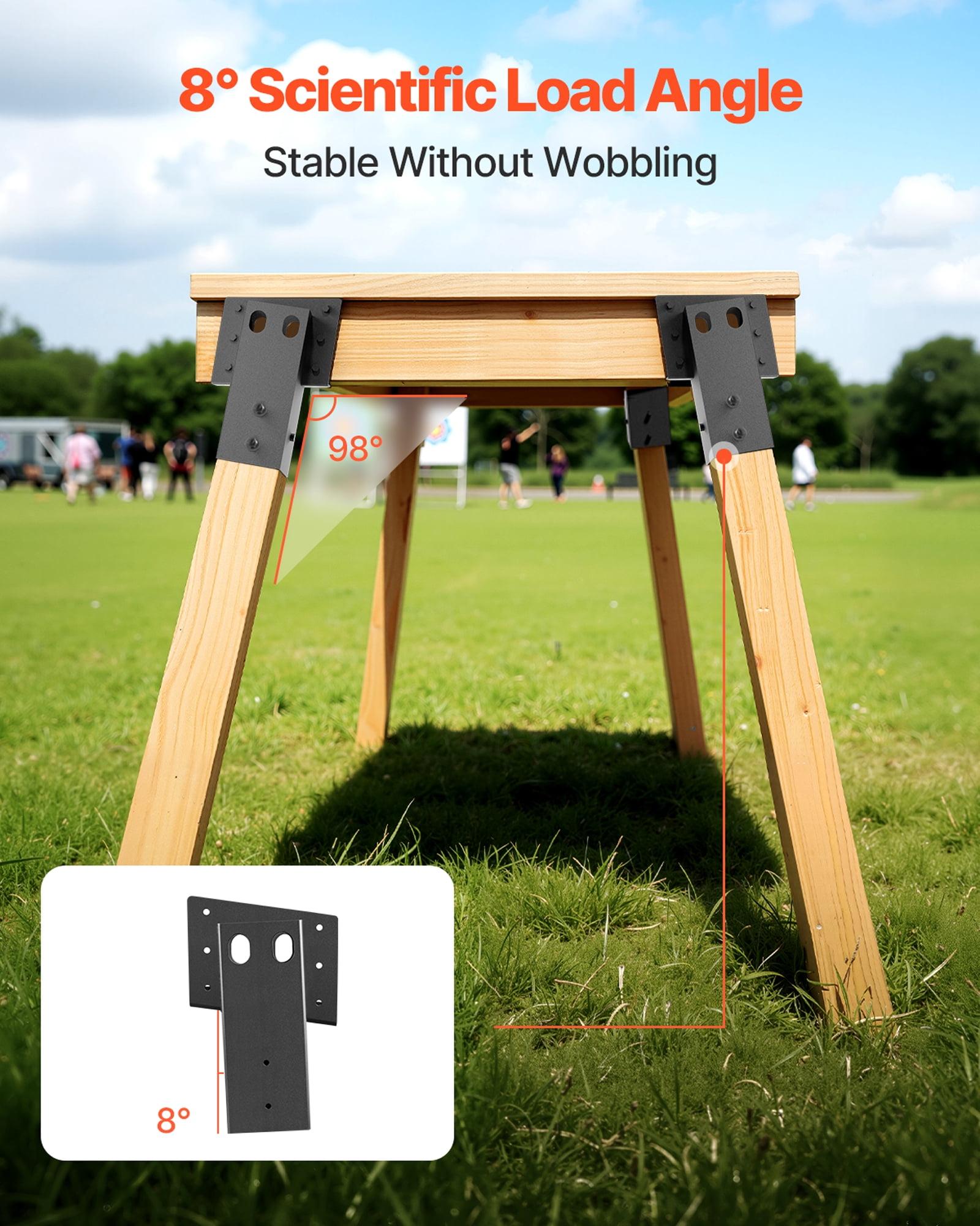 VEVOR Deer Blind Brackets, Outdoor 3.6x3.6 Platform Bracket, Fit 3.5x3.5 In / 88.9x88.9 mm Lumber, 2204lbs/1000kg Capacity Steel Elevator Brackets for Deer Stand, Hunting Blinds, Shooting Shack