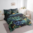 thumbnail image 3 of Feelyou Kawaii Cartoon Dinosaur Twin Bedding Sets 7-Piece, Jungle Leaf Botanical Bedding Comforter Set, Cute Animal Theme Reversible Sheet Sets, Lightweight Room Decor, 3 of 7