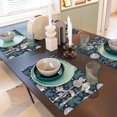 thumbnail image 6 of Placemats Set Of 4 / 6, Gray Fox Green Leaf Placemats For Dining Table Indoor/Outdoors Heat Resistant Washable Placemats 18" X 12", 6 of 8