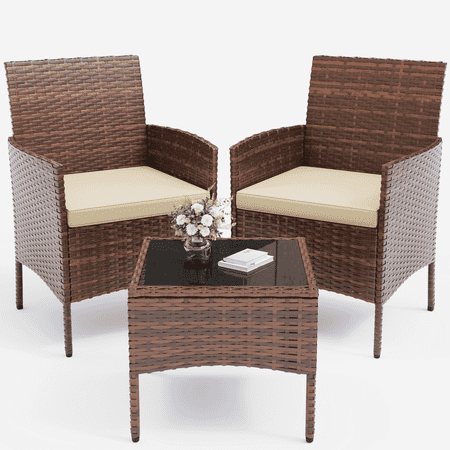 7 Pieces Patio Conversation Set, Outdoor Sectional PE Rattan Wicker Furniture Seat,Dark Gray