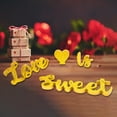 thumbnail image 1 of Love IS Sweet and Heart-letrero de madera para fotografía, decoración romántica de mesa para el Día de San Valentín, escritorio de recepción de boda, Dorado BLESIY Signo de boda, 1 of 8