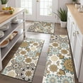 thumbnail image 2 of Brown Ethnic Floral and Mandala Pattern Kitchen Rugs Sets Of 3,Kitchen Runner Rugs Non Skid Washable,Decorative Kitchen Floor Mats for Kitchen,Sink,Laundry,17"x30"+ 17"x47" + 17"x59", 2 of 6