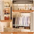 thumbnail image 4 of Homieasy 5FT Walk-in Closet System with Drawers, 60'' Closet System with 3 Hanging Rods and Shoe Racks, Wall Mounted Clothes Rack with Storage Shelves, for Bedroom, Closet, 79.7'' Height, White Oak, 4 of 9