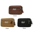 thumbnail image 6 of Yucurem 3pcs Casual Canvas Outdoor Men Phone Purse Waist Bag Zip Pouch(Khaki), 6 of 9