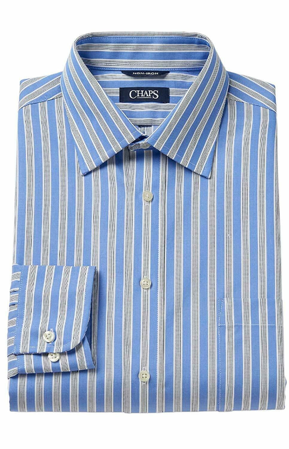 Men's Chaps Classic/Regular-Fit No-Iron Stretch Spread-Collar Dress ...