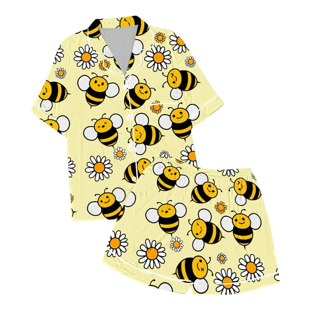 Ensemble de Pyjama Imitation Soie Imprimé pour Filles
