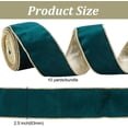 thumbnail image 2 of 10 Yards Dark Green Velvet Wired Ribbon 2.5 Inch Crushed Velvet Christmas Ribbon Decorations Sewing Ribbon for Christmas Tree Wreaths Supplies DIY Bow Knot Wreaths Making DIY, 2 of 9