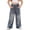 B Blue, variant on Girls Straight Leg Jeans, Cute Bow Elastic Waist Loose Fit Casual Denim Pants with Pockets Blue Size 3