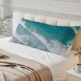 thumbnail image 4 of Dark Teal Beach Body Pillow Covers 20"x60", Summer Sea Waves Coastal Nautical Soft Brushed Microfiber Breathable Throw Pillow Covers, Pillowcase with Zipper for Couch Sofa Bedroom Living Room, 4 of 9