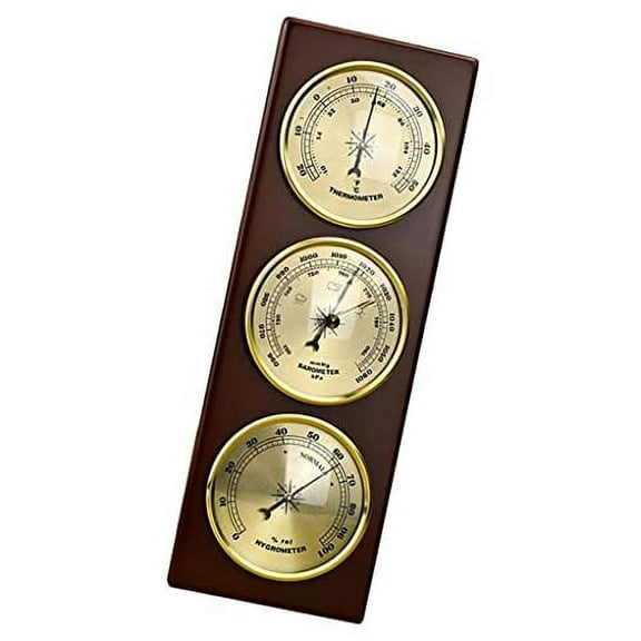 Nvzi Wall Barometer Thermometer Hygrometer Weather Station Hanging Home/Office Metal Material