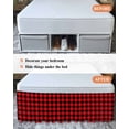 thumbnail image 6 of Red Black Buffalo Plaid Wrap Around Bed Skirts for California King Bed 16" Drop,Bed Skirt with Adjustable Elastic Belt Dust Ruffle Bed Valance for Bedroom Hotel Black Red Checkered Bed Frame Cover, 6 of 6