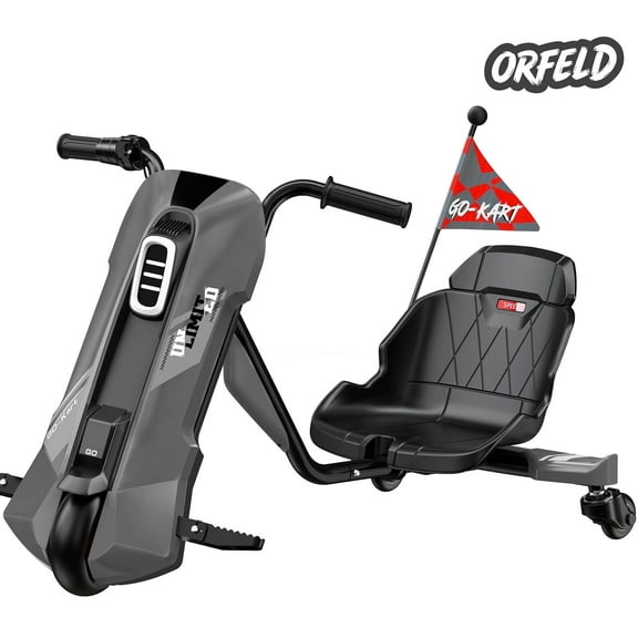 ORFELD 12V Electric Go Kart for Kids with Adjustable Seat,Ride on Toy for Boys & Girls,Black