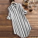 thumbnail image 1 of Puntoco blusa suelta con bolsillo a rayas de talla grande para mujer, blusa informal de manga larga con botones Puntoco Puntoco-3373, 1 of 3
