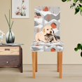 thumbnail image 4 of Yayeee 2 Pack Dining Chair Covers Stretch Parson Chairs Slipcovers Seat Protector, Snow Cartoon Houses, 4 of 6