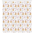 thumbnail image 3 of Ambesonne Flamingo Shower Curtain, Tropical Animal Pineapples, 69"Wx84"L, Pale Orange Pale Pink, 3 of 3