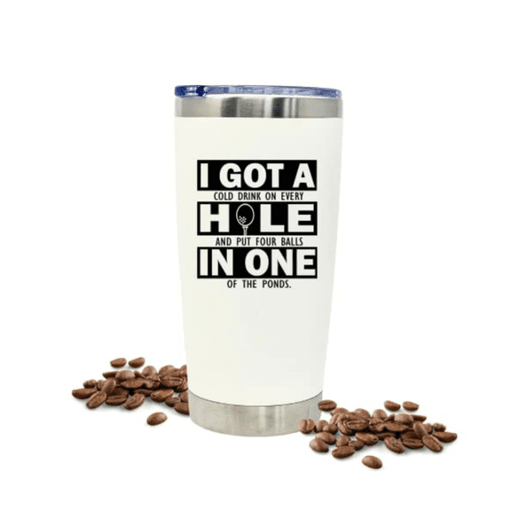 Golf Hole in One Tumbler 20 oz White