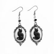 SIEYIO Miniature Black Cat Earrings Trend Ear Drop for Women Girls Fashion Accessories