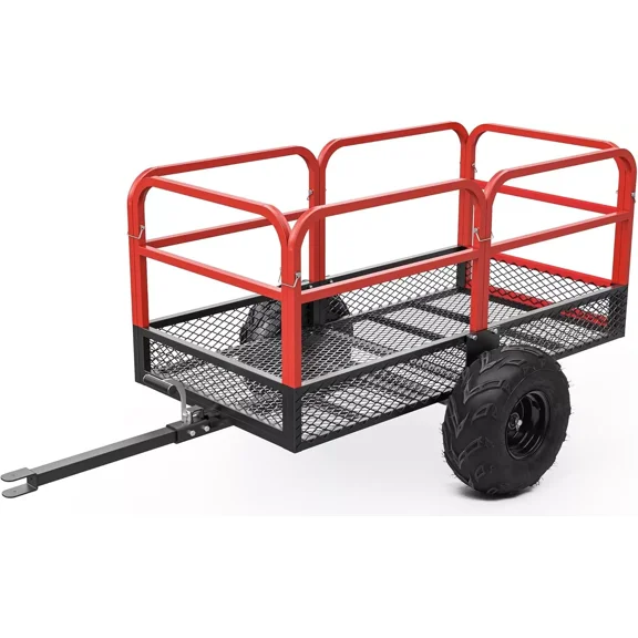 RVNI ATV Trailer Dump Cart Tow Behind for Lawn Mower Tractor 1500lbs 15 Cu ft