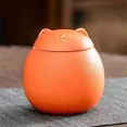 thumbnail image 1 of Organizador de almacenamiento de té de cerámica con forma de gato, creativo y lindo, tarro para dulces, sellado para el hogar, a prueba de humedad, herramientas de lata de té, accesorios de cocina, 1 of 6