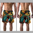 thumbnail image 3 of luoweisi Men's Beach Shorts Quick Dry Swim Trunks with Mesh Lining Thanksgiving Turkey M, 3 of 5