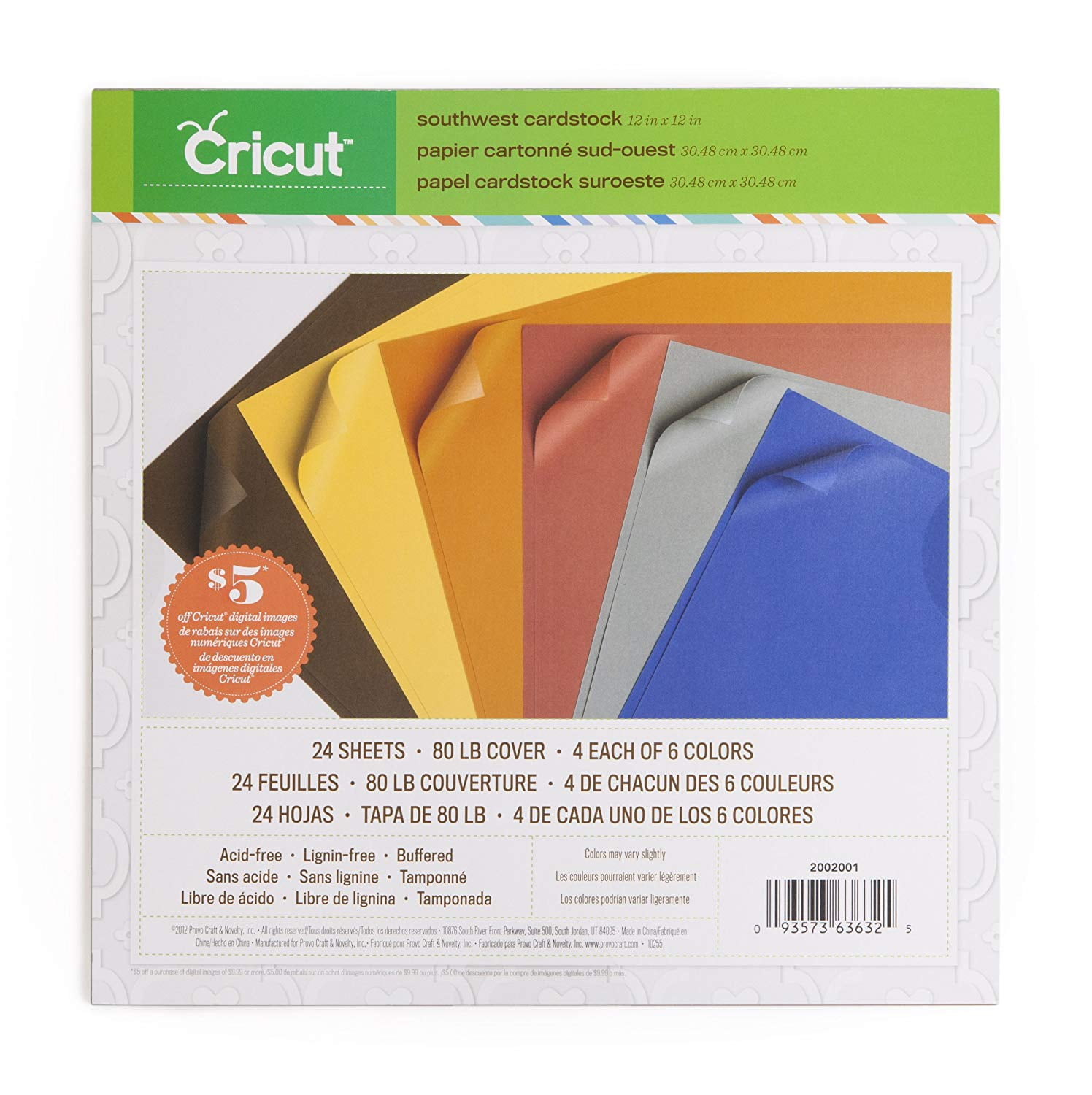 2002001 Textured Cardstock, 12Inch by 12Inch, Southwest, 24 Sheets of