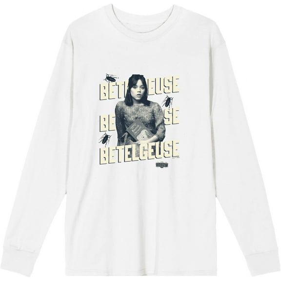 Beetlejuice Beetlejuice Astrid Betelgeuse Adult White Crew Neck Long Sleeve Tee-Medium