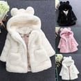 thumbnail image 2 of Fgnfyis Fall Winter Girl Outfits Set Kids Bunny Winter Outerwear Warm Hooded Cloak Baby Jacket Skin-friendly and Comfortable Beige 4-5 Years, 2 of 7