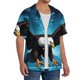 thumbnail image 2 of Fotbe Night Sky Forest Bald Eagle Camisa Estampada de Manga Corta para Hombre, Casual de Verano, Estilo Playero, Sin Arrugas-4X-Large, 2 of 5