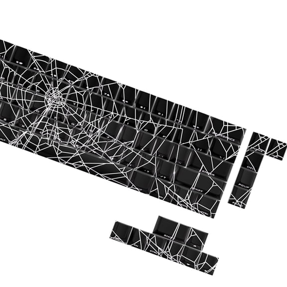 Spiders Web Original Height Keycaps 64/74Key Shining Through Backlit keycapst for 60 61 63 64 65 67 Mechanical Keyboard